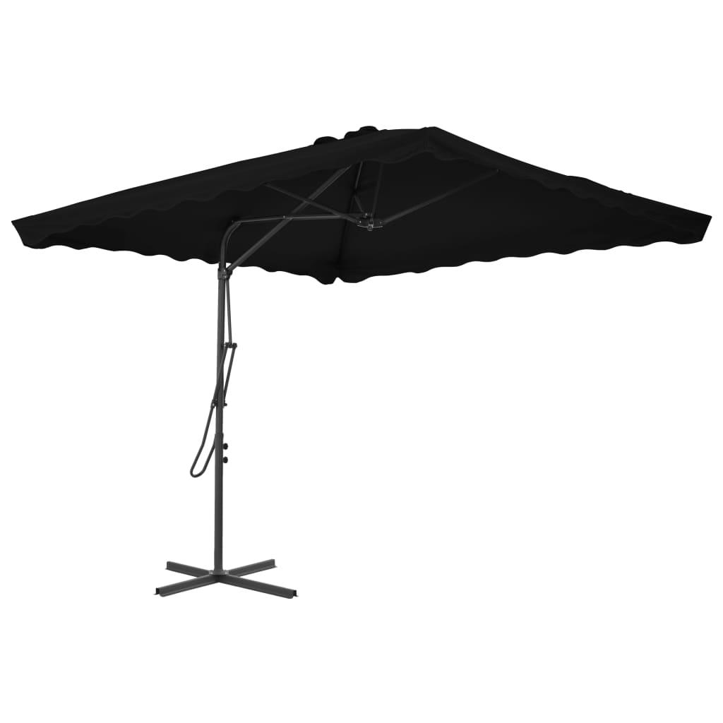 Parasol med stålstang 250x250x230 cm sort