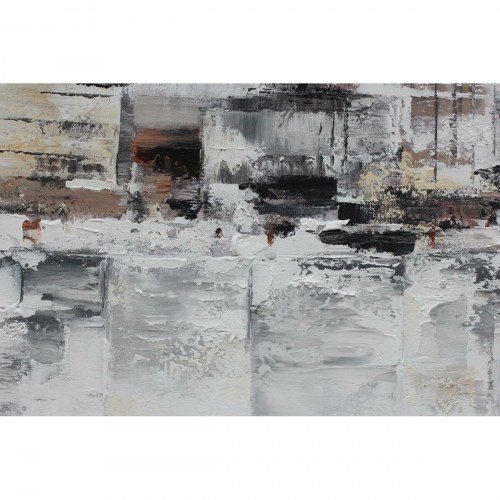 Lærredsmaleri - abstrakt skyline, grå, 120 × 80 cm