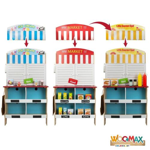 Play & Learn legetøjskøkken 4-i-1 med lys og lyd - 60 × 109 × 40 cm