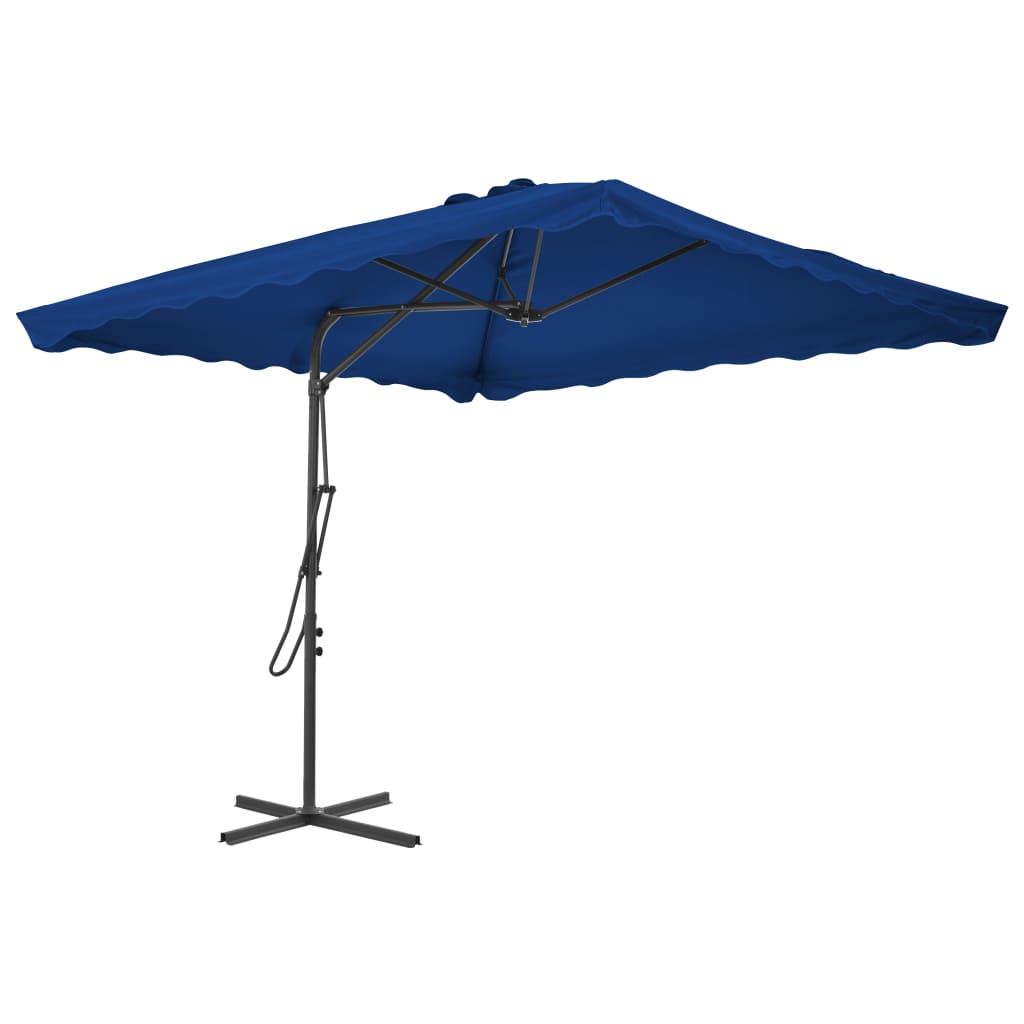 Parasol med stålstang 250x250x230 cm blå