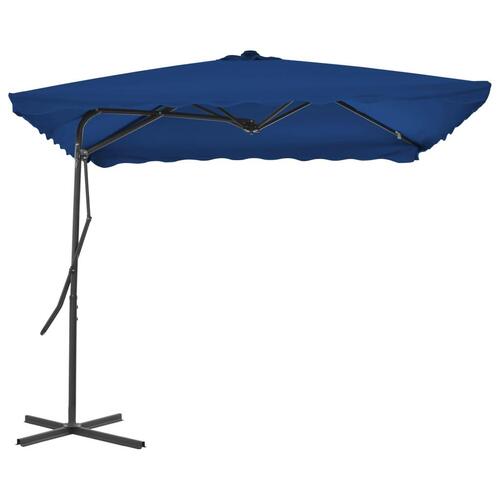 Parasol med stålstang 250x250x230 cm blå