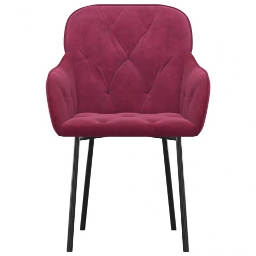 Spisebordsstole 2 stk. fløjl vinrød