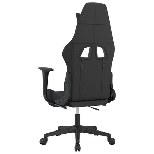 Gamingstol med massagefunktion + fodstøtte stof sort og blå