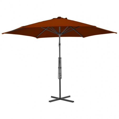 Parasol med stålstang 300 × 230 cm - terrakotta