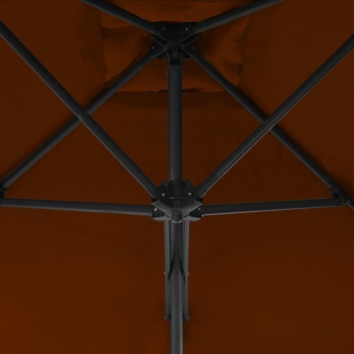 Parasol med stålstang 300 × 230 cm - terrakotta