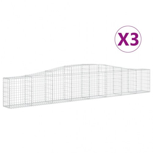 Buede gabionkurve - 3 stk. 400×30×60/80 cm i galvaniseret jern