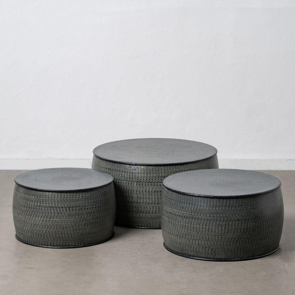 Sofabord 66 X 66 X 34 5 Cm Sort Aluminium 3 Enheder