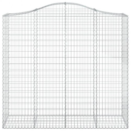 Buede gabionkurve - 4 stk. 200×50×180/200 cm i galvaniseret jern