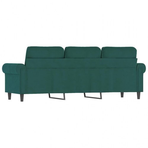 3-personers sofa i fløjl - mørkegrøn, sædebredde 180 cm