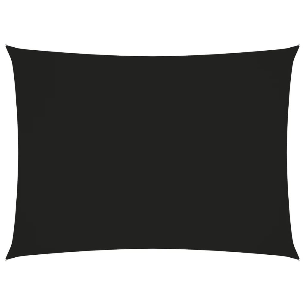 Solsejl Rektangulær 2X2,5 M Oxfordstof Sort - 2 x 3.5 m
