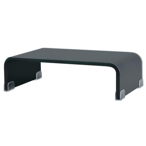 TV-stander/monitorstand sort glas 40x25x11 cm