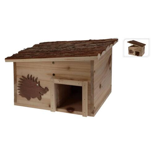 ProGarden pindsvinehus 34x28x22 cm træ med træbark