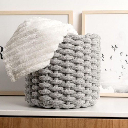 Vinthera Moa dekorativ kurv i bomuld, grå 23 × 21 cm