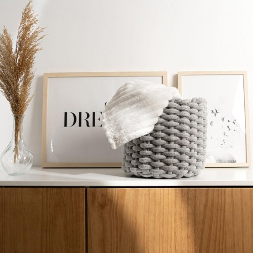 Vinthera Moa dekorativ kurv i bomuld, grå 23 × 21 cm