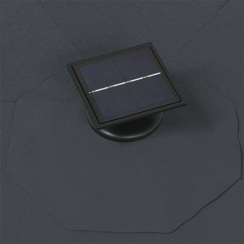 Væghængt parasol med LED-lys 300 cm - antracitgrå