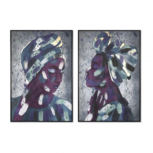 Lærredsmaleri - Afrikansk kvinde, 83 × 4,5 × 122,5 cm