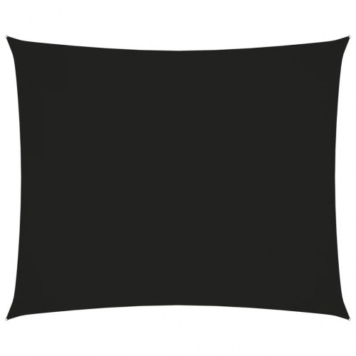 Solsejl 3,5 × 4,5 m - rektangulær, oxfordstof, sort