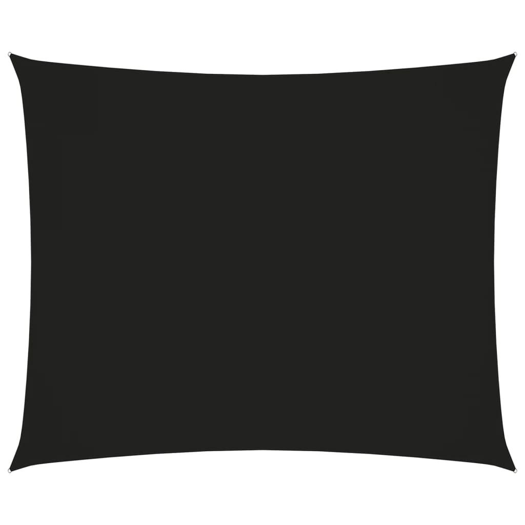 Solsejl 3,5x4,5 m rektangulær oxfordstof sort