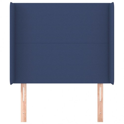 Sengegavl med kanter 93 x 16 x 118/128 cm - blå