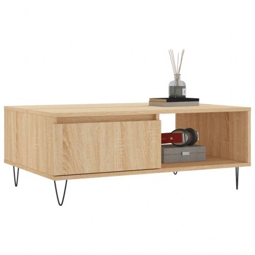 Sofabord 90 × 60 × 35 cm i konstrueret træ - sonoma-eg