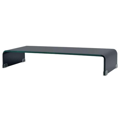 TV-stander/monitorstand sort glas 70x30x13 cm
