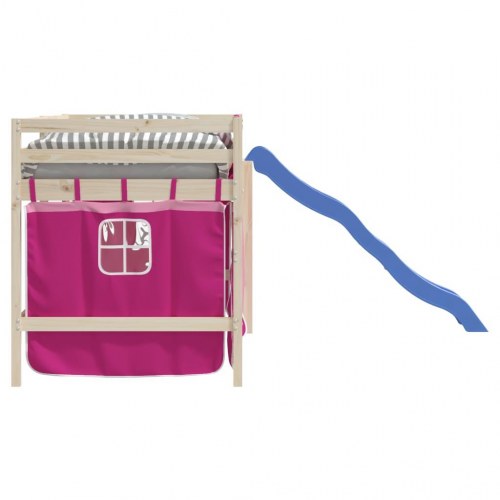 Gardiner til højseng polyester pink