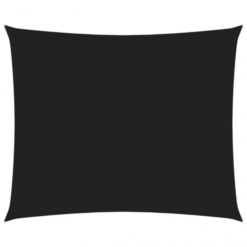 Solsejl 6 × 7 m - rektangulært i oxfordstof, sort