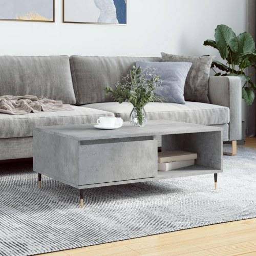 Sofabord i konstrueret træ 90 x 60 x 35 cm - betongrå