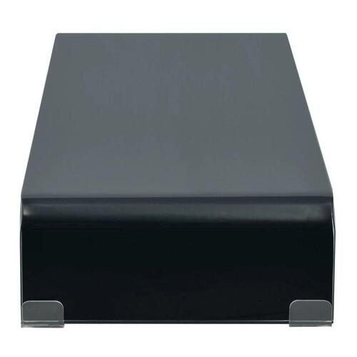 TV-stander/monitorstand sort glas 80x30x13 cm