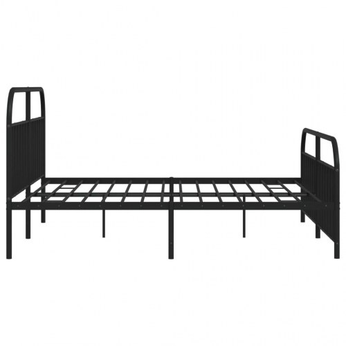 Sengeramme med sengegavl og fodgærde 200x200 cm metal sort