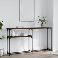 Konsolbord 145x22,5x75 cm konstrueret træ brunt egetræ