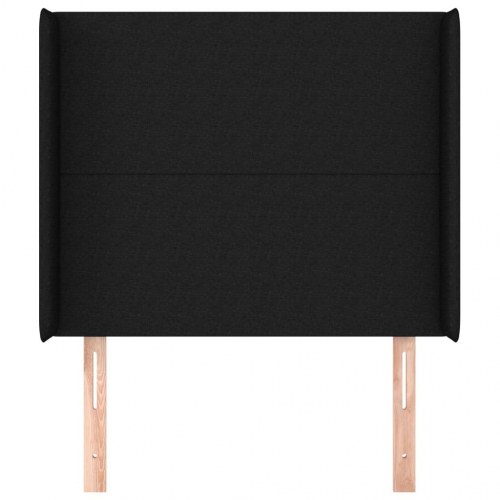 Sengegavl med kanter 103 x 16 x 118/128 cm - sort
