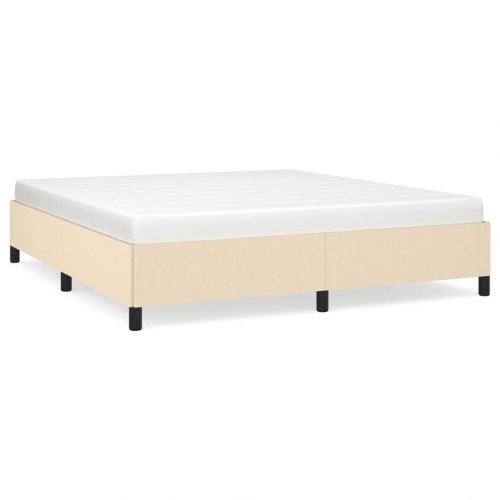 Sengeramme i stof 160x200 cm - cremefarvet dobbeltseng uden madras