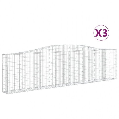 Buede gabionkurve - 3 stk. 400×30×100/120 cm i galvaniseret jern