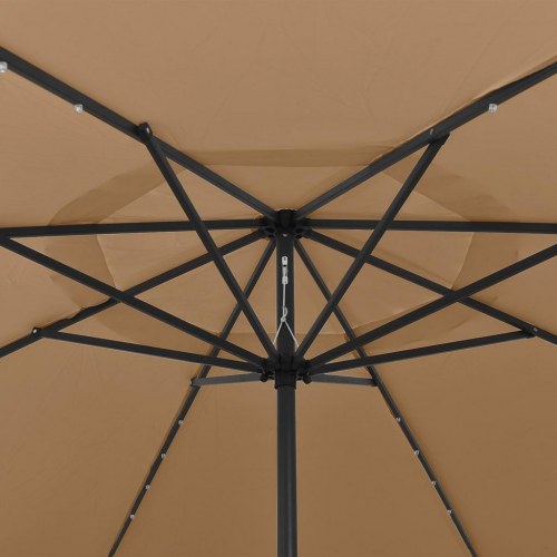 Haveparasol med LED-lys 400 cm - gråbrun