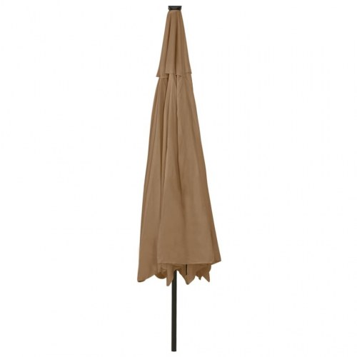 Haveparasol med LED-lys 400 cm - gråbrun