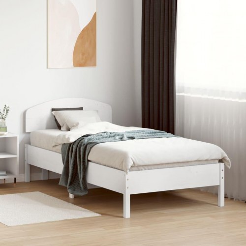 Sengegavl 90 cm massivt fyrretræ hvid