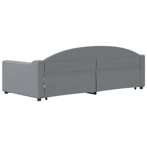 Daybed med udtræk og skuffer 90x200 cm stof lysegrå