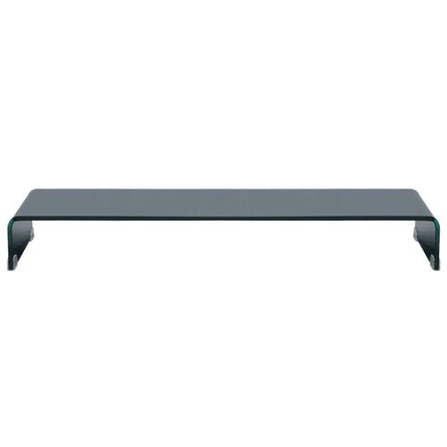 TV-stander/monitorstand sort glas 100x30x13 cm