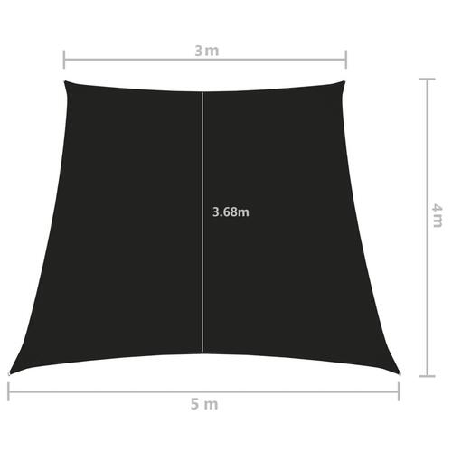 Solsejl 3/5x4 m trapezformet oxfordstof sort