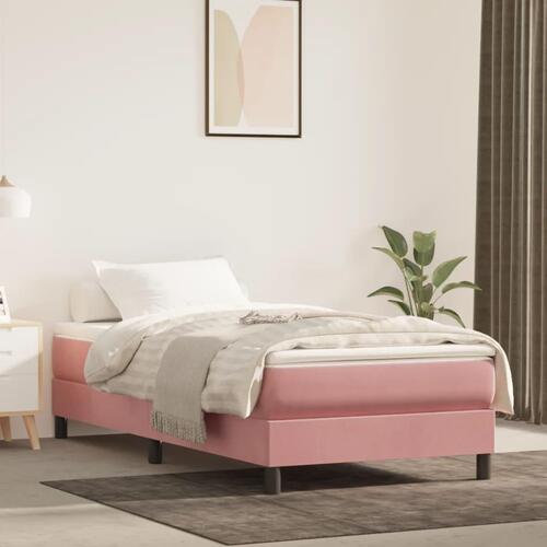 Sengeramme 90x190 cm fløjl pink