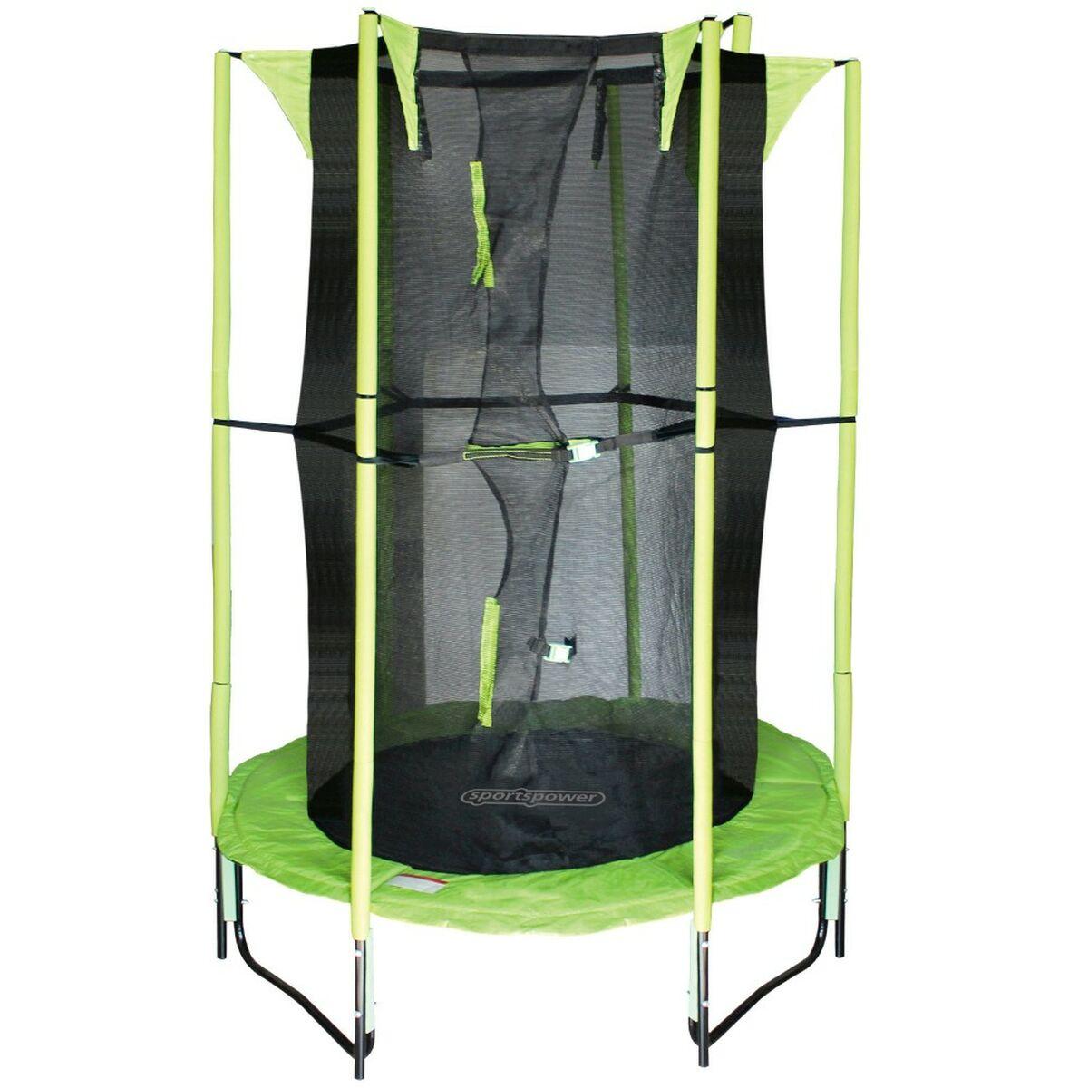 Aktive juniortrampolin med sikkerhedsnet - 122 x 184 x 122 cm