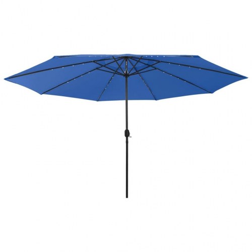 Haveparasol med LED-lys 400 cm - azurblå