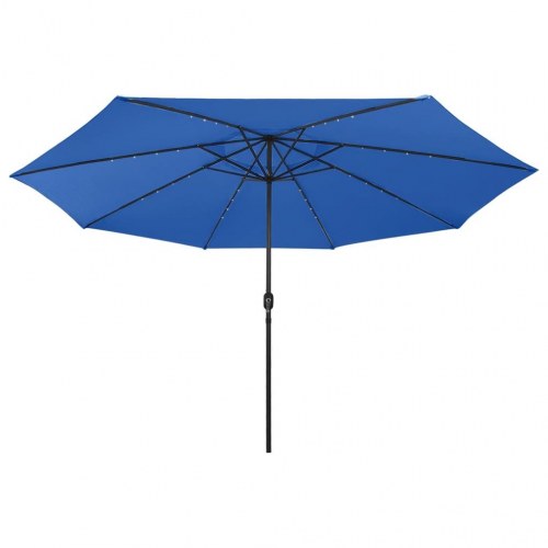 Haveparasol med LED-lys 400 cm - azurblå