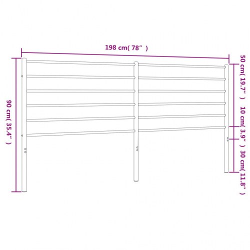 Udskiftningsgavl i metal 193 cm - hvid
