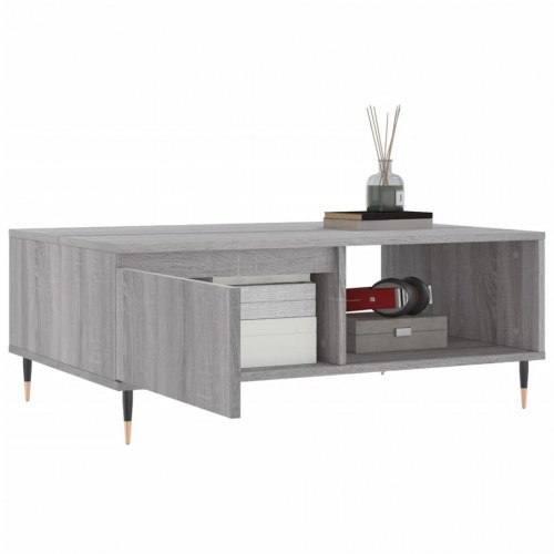Sofabord 90 x 60 x 35 cm i konstrueret træ - grå sonoma-eg