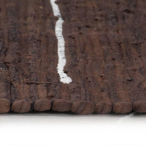 Håndvævet chindi-tæppe bomuld 200 x 290 cm brun