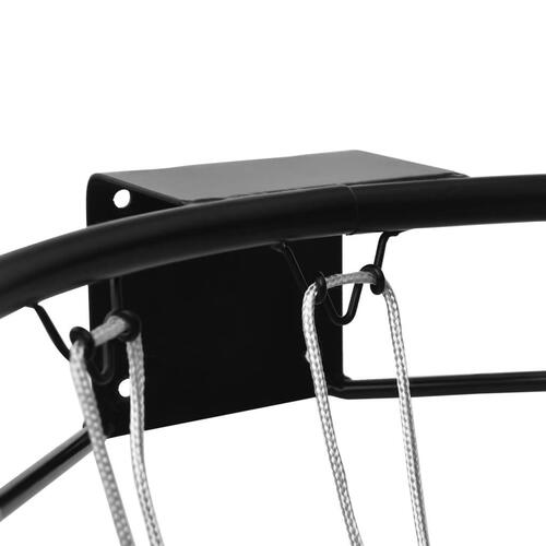 Basketkurv 45 cm stål sort