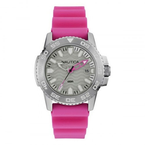 Herreur til mænd Nautica NAI12533G - Ø 42 mm, pink rem