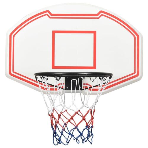 Basketballkurv med plade 90x60x2 cm polyethylen hvid
